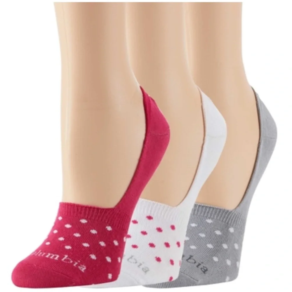 NWT Columbia Women’s 3 pk. Dottie Liner No-show Socks Polka Dot